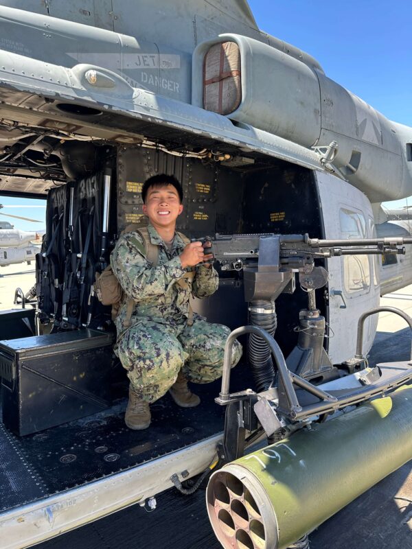 Jared Tam in helicopter